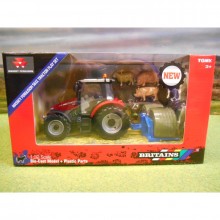 Britains 1:32 Massey Ferguson 5612 4wd Tractor Bale Lifter & Animals Set