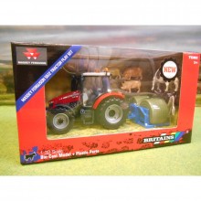 Britains 1:32 Massey Ferguson 5612 4wd Tractor Bale Lifter & Animals Set