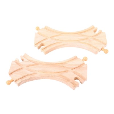 Big Jigs rail compatible with other  wooden train systems.  Double Curved Turnouts