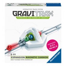 Boost your GraviTrax set with the Magnetic Cannon Expansion.