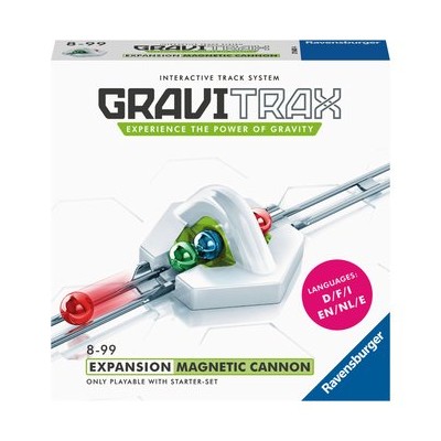 Boost your GraviTrax set with the Magnetic Cannon Expansion.