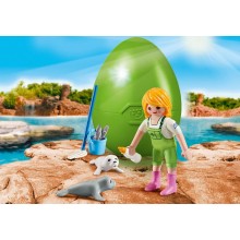 Playmobil Gift Egg Zookeeper With Seal Pups 9418
