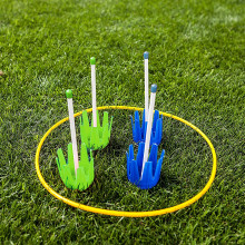 Lawn Darts Outdoor Garden Family Game Plastic Dart & Target Ring Toss Play Set