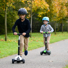 Xootz Tri Scooter For Kids With Led Wheels, Foldable With Adjustable Handlebar - Black