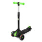 Xootz Tri Scooter For Kids With Led Wheels, Foldable With Adjustable Handlebar - Black