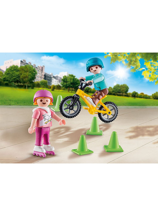 Playmobil Specials Plus Children With Skates And Bike 70061