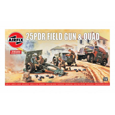 Airfix Model Kits Vintage Classics 25pdr Field Gun & Quad
