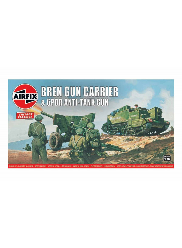 Airfix Model Kits Vintage Classics Bren Gun Carrier & 6pdr Anti-Tank Gun