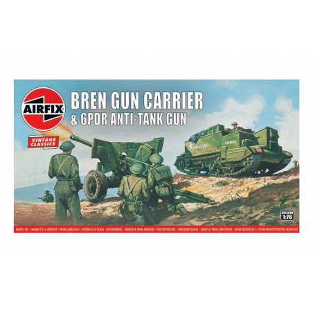 Airfix Model Kits Vintage Classics Bren Gun Carrier & 6pdr Anti-Tank Gun