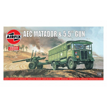 Airfix Vintage Classics - Aec Matador And 5.5 Gun 1:76