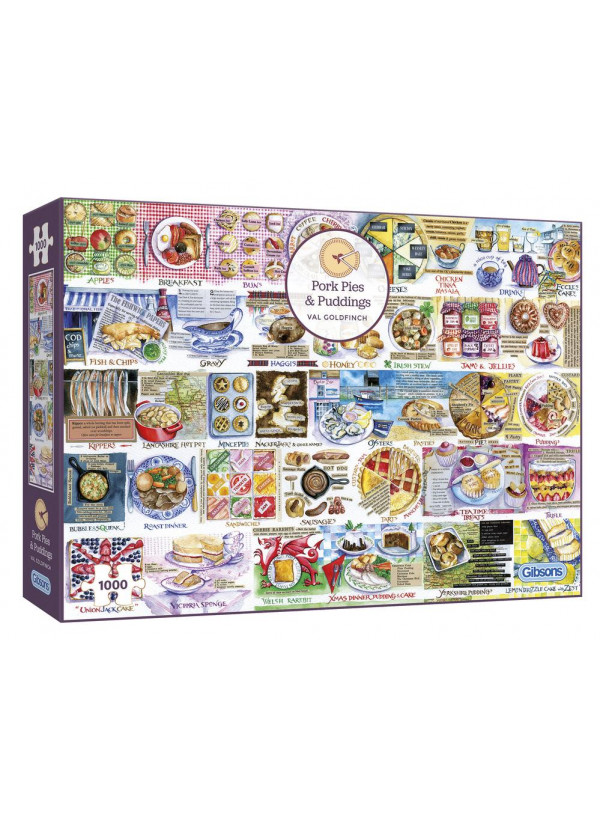 Gibsons Pork Pies And Puddlings 1000 Piece Jigsaw Puzzle 1000 Piece Jigsaw Puzzle