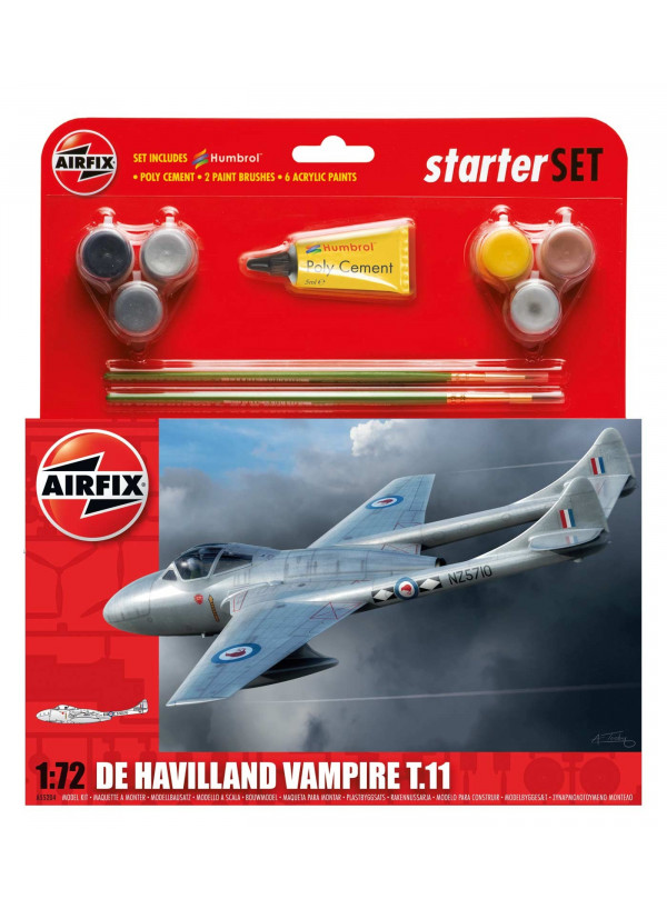 Airfix Medium Starter Set -De Havilland Vampire T.11 Airfix Medium Starter Set -De Havilland Vampire T.11