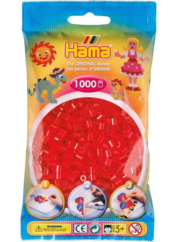 Hama Midi Bead 1000 Translucent Red 13 Hama Midi Bead 1000 Translucent Red 13