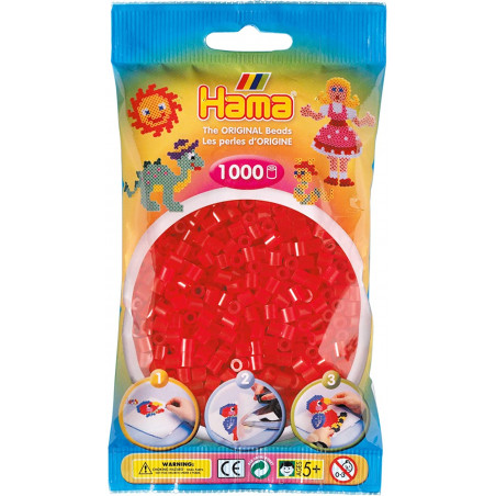 Hama Midi Bead 1000 Translucent Red 13