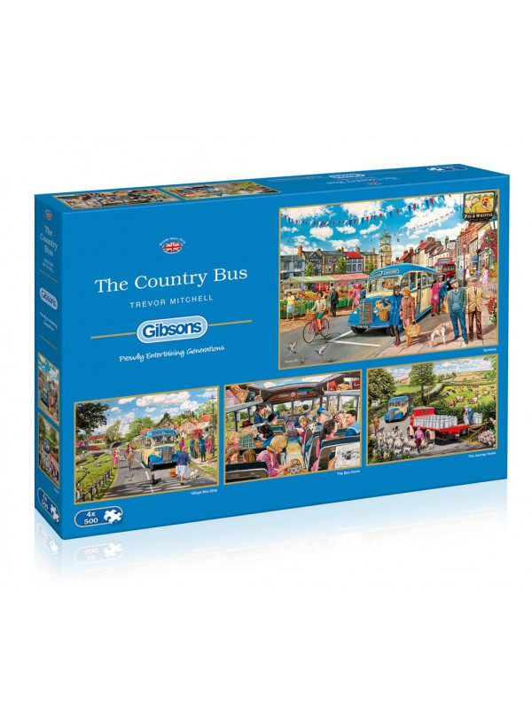 Gibsons The Country Bus 4x500piece Jigsaw Puzzle Gibsons The Country Bus 4x500piece Jigsaw Puzzle