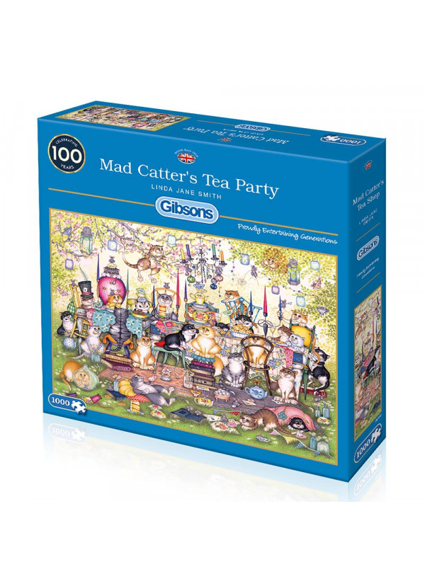 Gibsons Mad Catter's Tea Party 1000 Piece Jigsaw Puzzle