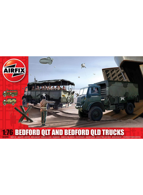 Airfix Bedford Qlt And Bedford Qld Trucks 1/76 Scale Model Kit A03306 Airfix Bedford Qlt And Bedford Qld Trucks 1/76 Scale Model Kit A03306