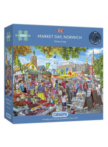 Gibsons Market Day, Norwich 1000 Piece Jigsaw Puzzle