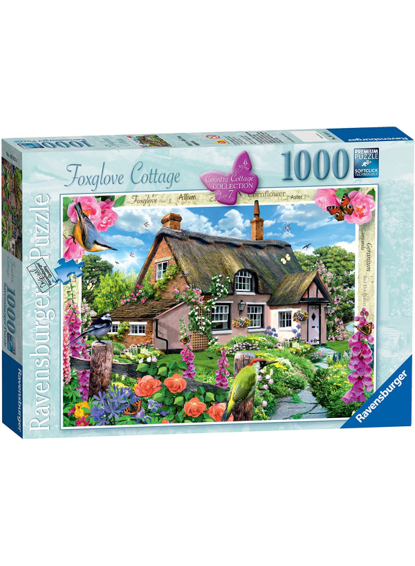 Ravensburger Country Cottage Collection No.7 - Foxglove Cottage, 1000pc Jigsaw Puzzle Ravensburger Country Cottage Collection No.7 - Foxglove Cottage, 1000pc Jigsaw Puzzle