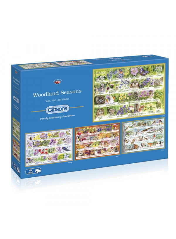 Gibsons Woodland Seasons 4x500 Piece Jigsaw Puzzle 4x500piece Jigsaw Puzzle