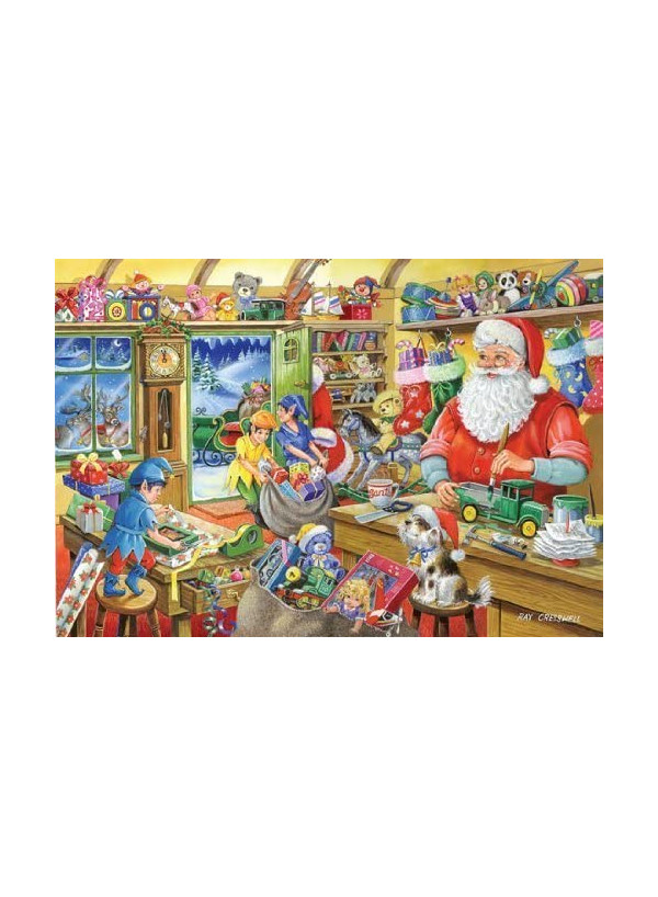 The House Of Puzzles Christmas Edition No.5 1000 Piece Jigsaw Puzzle - Santa's Workshop