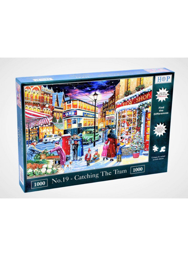 House Of Puzzles 1000 Piece Jigsaw Puzzle - Find The Differences No.19 - ‘Catching The Tram’ -