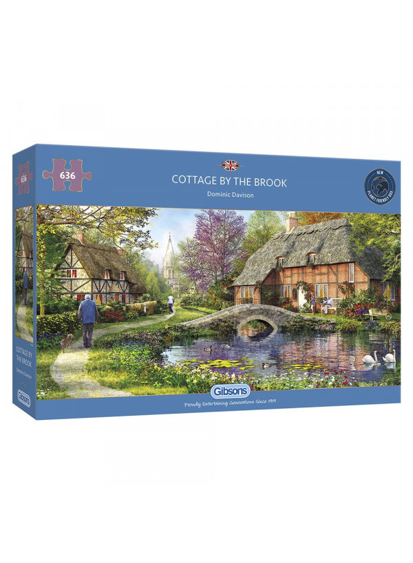 Gibsons Cottage By The Brook 636 Piece Jigsaw Puzzle