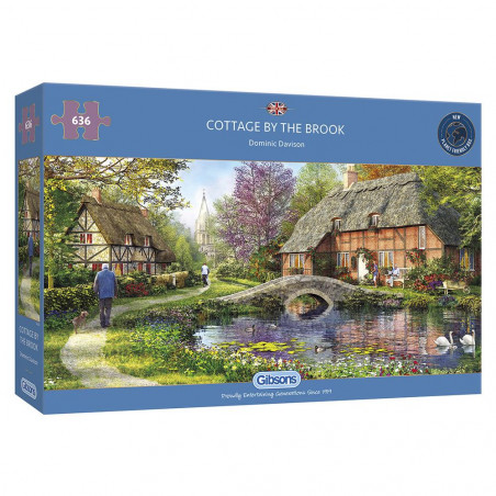 Gibsons Cottage By The Brook 636 Piece Jigsaw Puzzle