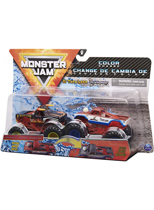 Monster Jam Monster El Toro Loco Vs Cyclops Die-Cast Monster Trucks 1:64 2 Pack