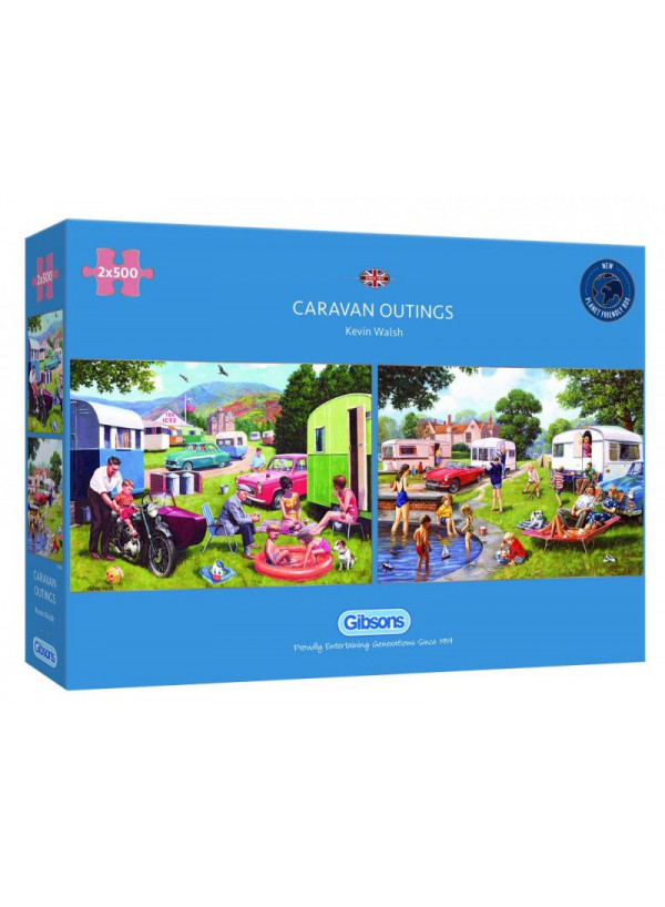 Gibsons Caravan Outings 2 X 500piece Jigsaw Puzzle