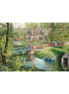 Jumbo 11261 Falcon De Luxe-Romantic Countryside Cottages 2 X 500 Piece Jigsaw Puzzles