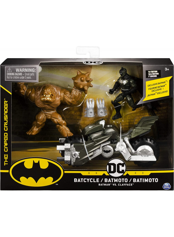 Batman 4-Inch Action Figure Batcycle With Batman And Bane