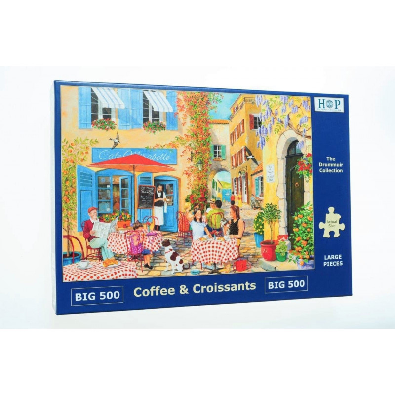 The House Of Puzzles - Big 500 Piece Jigsaw Puzzle – Coffee & Croissants The House Of Puzzles - Big 500 Piece Jigsaw Puzzle – Coffee & Croissants
