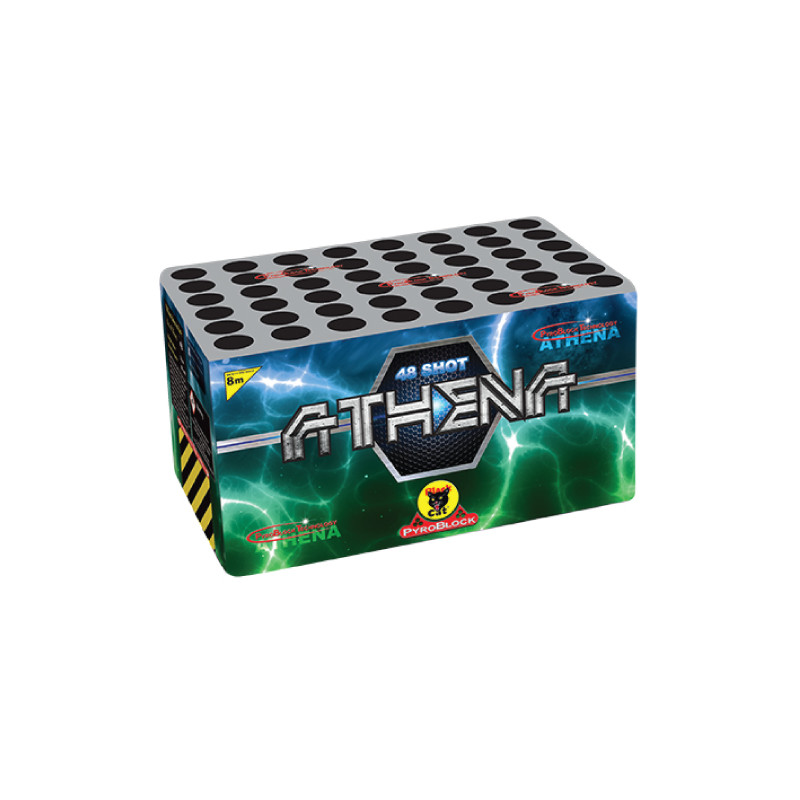 Black Cat Fireworks Athena – 48 Shot Roman Candle Cake