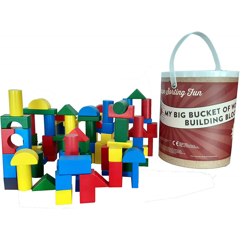 My Big Bucket Of Wooden Building Blocks