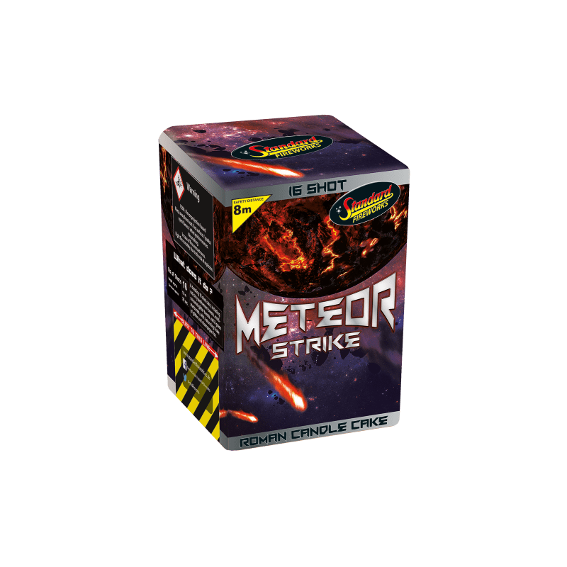 Standard Fireworks Meteor Strike – 16 Shot Roman Candle Cake