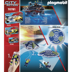 Playmobil Police Parachute With Amphibious Vehicle. 70781