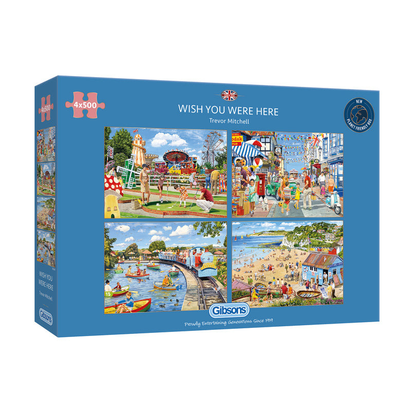 Gibsons Wish You Were Here 4 X 500 Pcs Jigsaw Puzzle