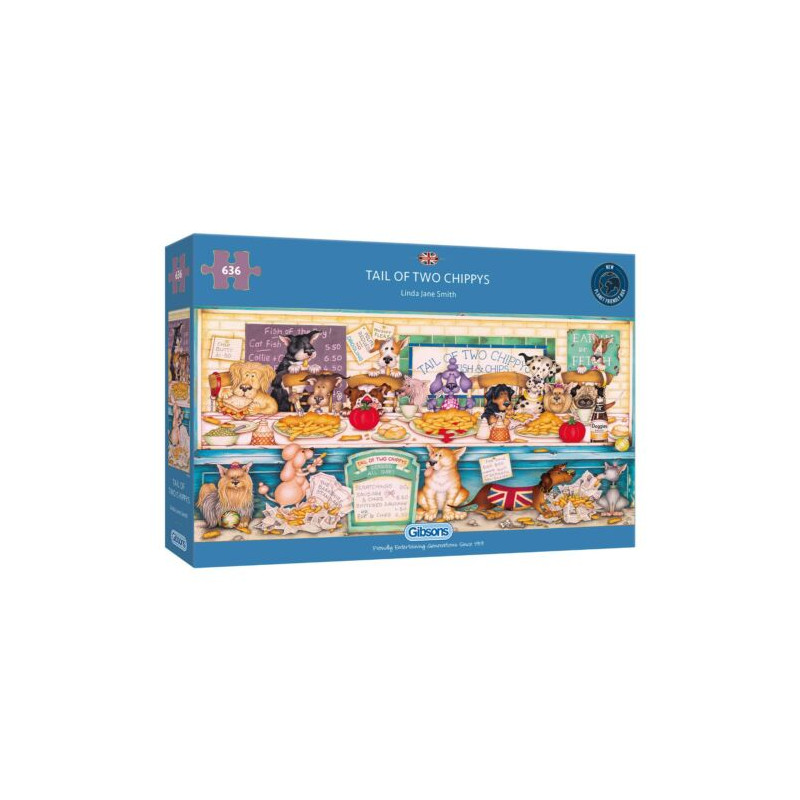 Gibsons Tail Of Two Chippys 636 Piece Jigsaw Puzzle