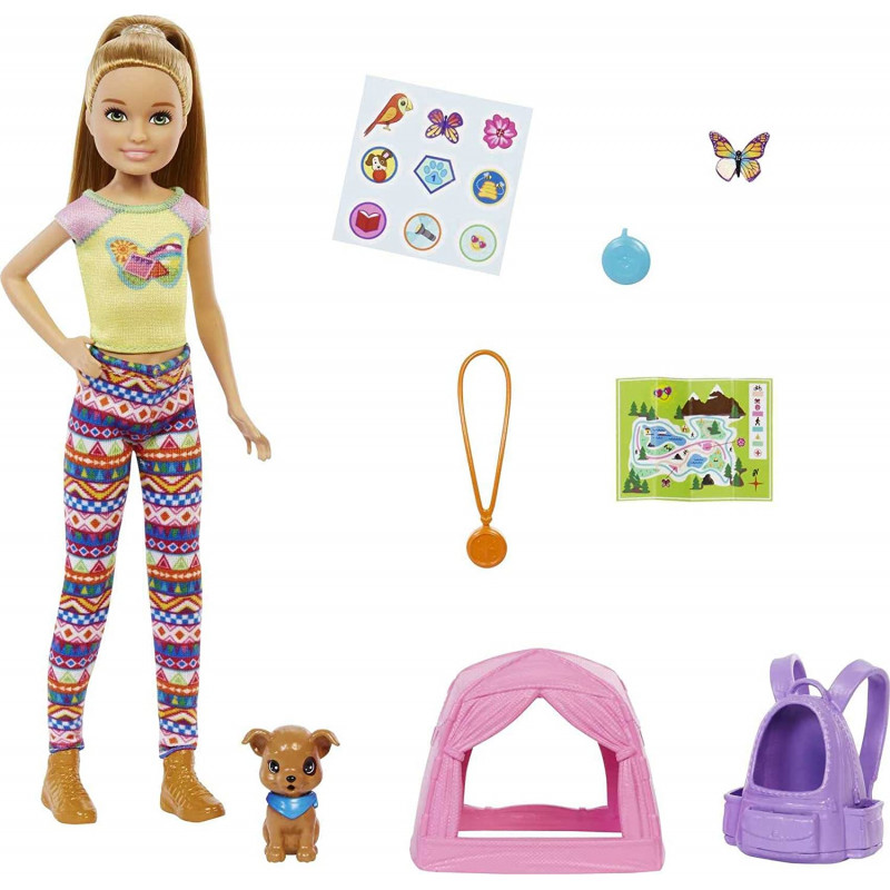 Barbie It Takes Two Camping Playset - Stacie Doll And Pet Puppy