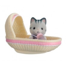 Sylvanian Families Baby Carry Case Cat In Cradle
