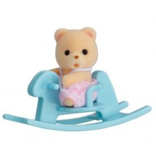 Sylvanian Families Baby Carry Case Bear On Rocking Horse
