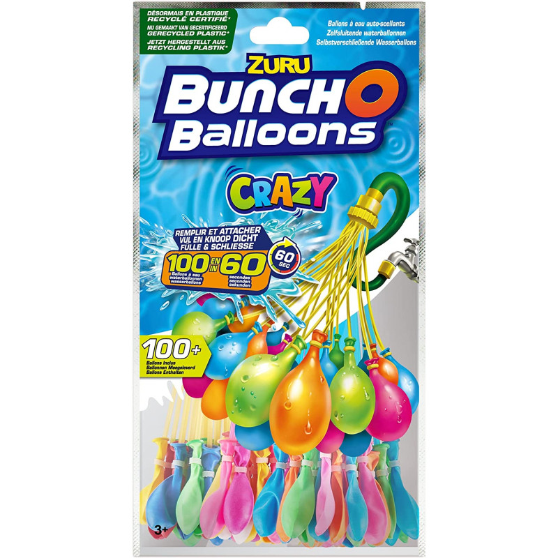Bunch O Balloons - Crazy Colours Rapid Fill Water Balloons (Pack Of 100 Balloons)
