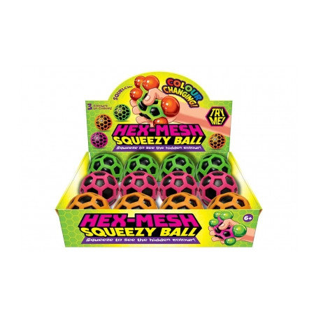 Hex Mesh 80mm Squeeze Squishy Ball ( Assorted Colours )
