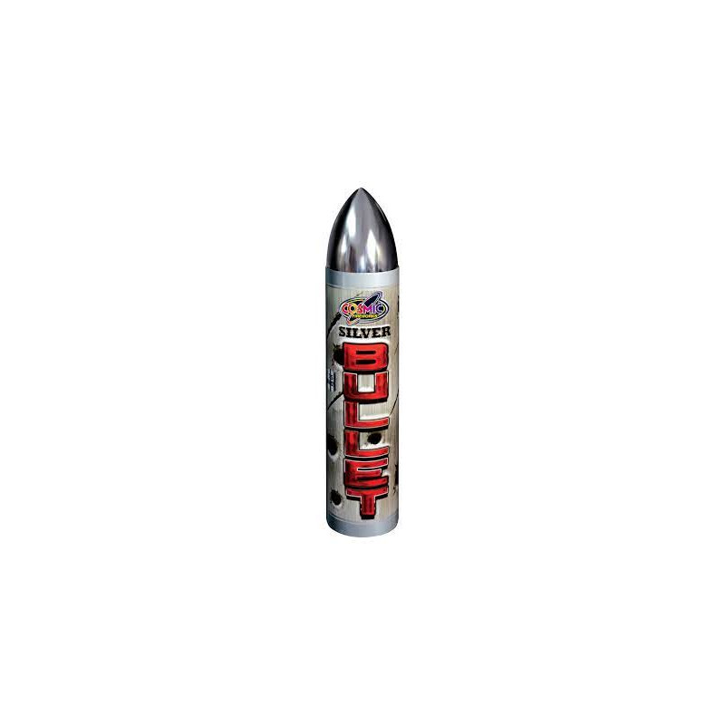 Cosmic Fireworks Silver Bullet – 35 Shot Roman Candle Cake