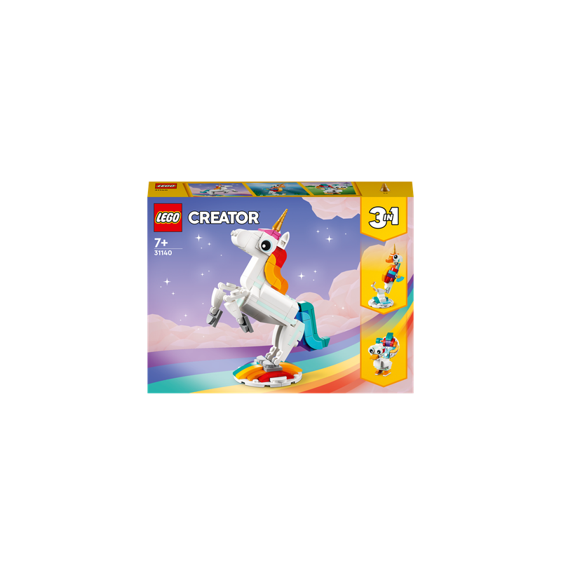 LEGO Creator 3 in 1 Magical Unicorn 31140 Seahorse Peacock Rainbow