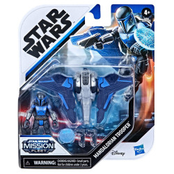 Star Wars Mission Fleet Mandalorian Trooper 2.5-Inch-Scale Action Figure And Vehicle Set