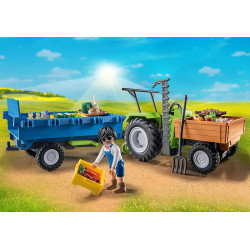 Playmobil Farm Harvester Tractor With Trailer 71249