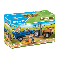 Playmobil Farm Harvester Tractor With Trailer 71249