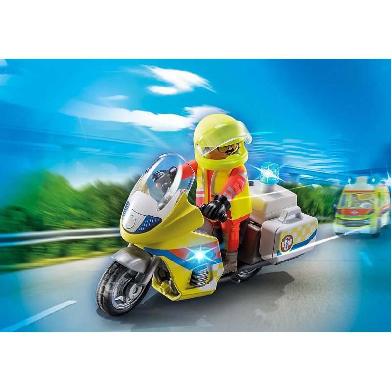 Playmobil Rescue Motorcycle With Flashing Light 71205 Playmobil Rescue Motorcycle With Flashing Light 71205